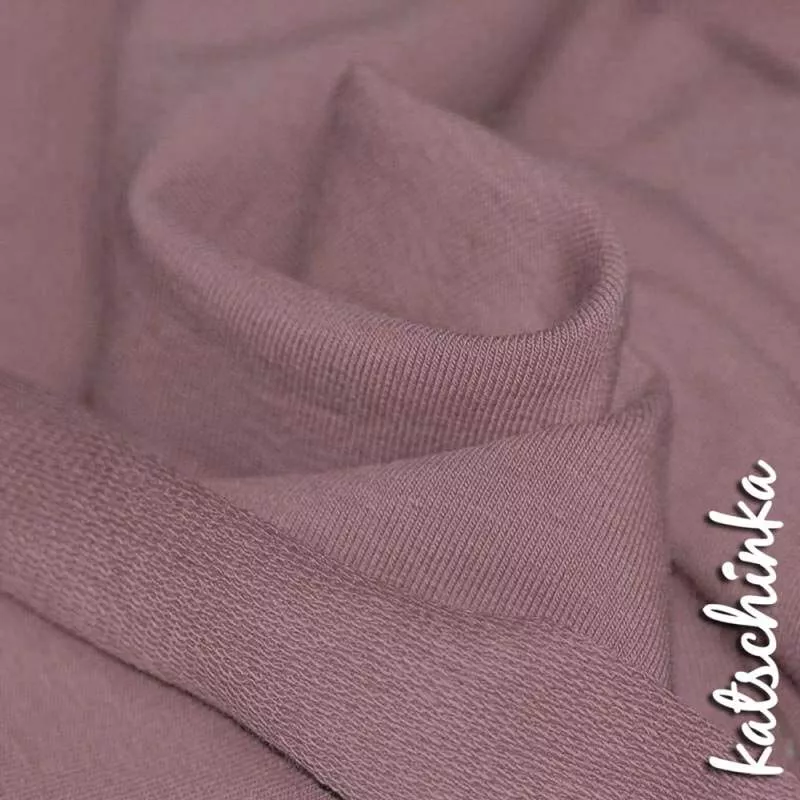 Sommersweat Stoff hellrosa nude als Meterware – elastischer French Terry Sweatstoff